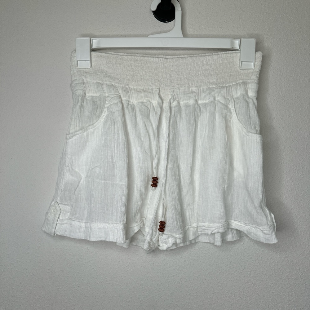 Outrageous White High Waist Relaxed Fit Shorts